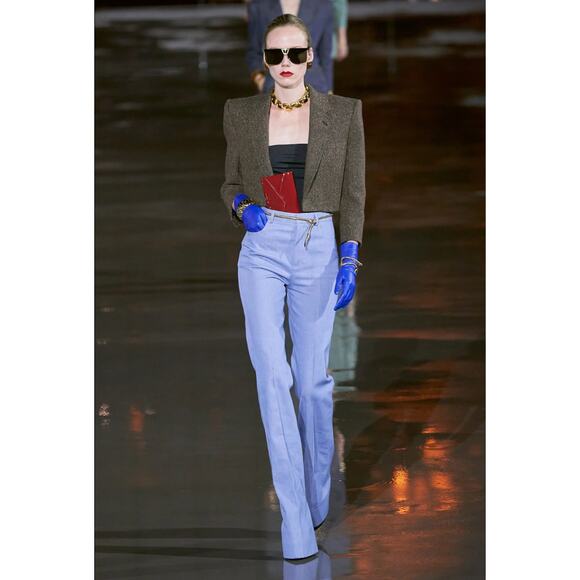 Women's Saint Laurent Paris Season 2022 High Rise Wide Leg Jeans size FR42 - Picture 8 of 8